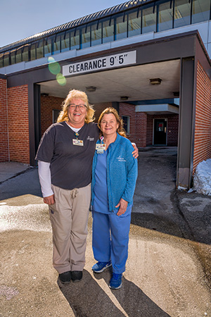 Connie Ruth and Jamie Gittings outside the Hospital