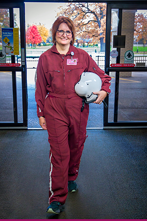 Sara Nitz in Flight Suit
