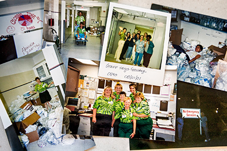 Photo collage of moving day for the ER